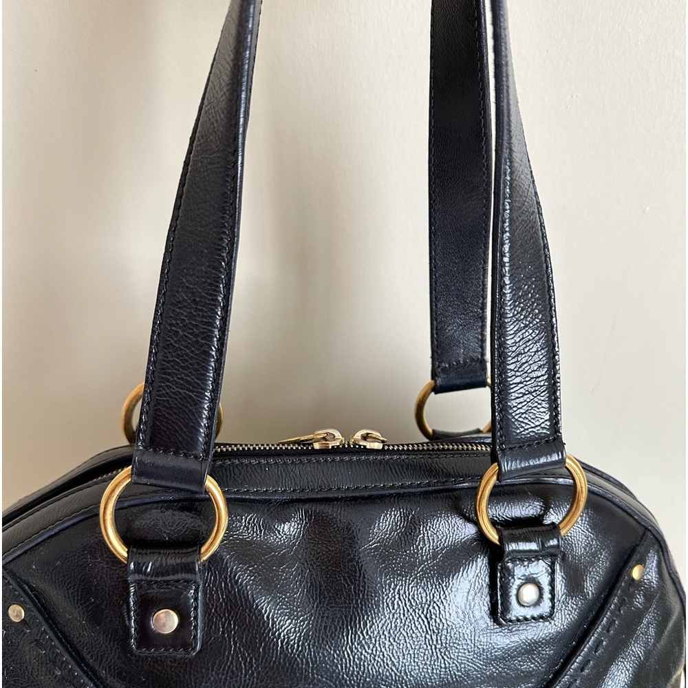 Yves Saint Laurent Black Shoulder Bag with Gold Accents - Picture 3 of 15